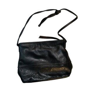 margot Anthropologie black all weather lamb leather cross body bag 8x10